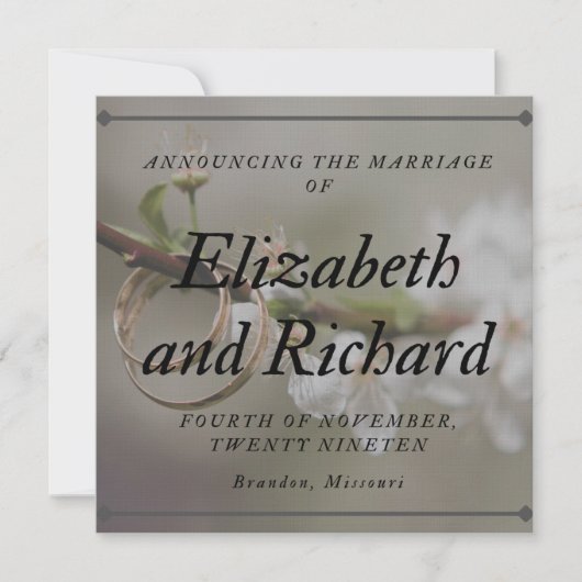 Carte mariage (Devant)