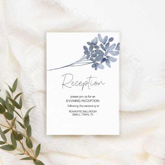 Carte Mariage à fleurs bleu foncé
