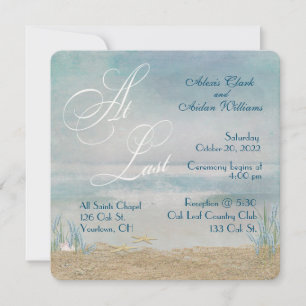 Carte mariage à la plage avec étoile de mer