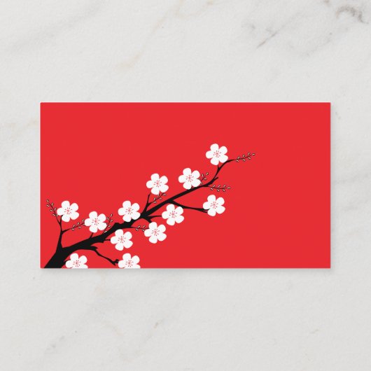 Carte Mariage à thème Red Cherry Blossom (Dos)
