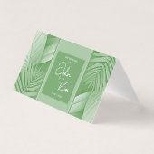 Carte Mariage à thème vert tropicale pliée (Front)