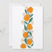 Carte Mariage Abstrait botanique orange dessiné à la mai (Dos)