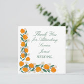 Carte Mariage Abstrait botanique orange dessiné à la mai (Debout devant)