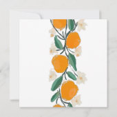 Carte Mariage Abstrait botanique orange dessiné à la mai (Dos)