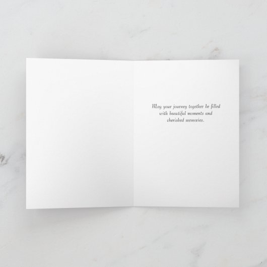 Carte Mariage Abstrait Chic Blue Purple Gold (Intérieur)