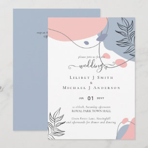 Carte Mariage Abstrait Moderne Japandi Scandinave