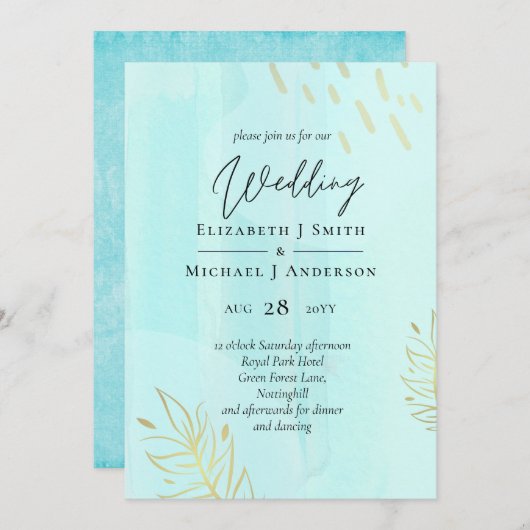 Carte Mariage Abstrait moderne scandinave japonais (Devant / Derrière)