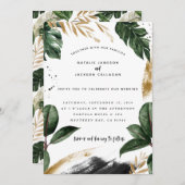 Carte Mariage abstrait tropical moderne peint (Devant / Derrière)