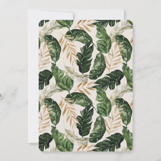 Carte Mariage abstrait tropical moderne peint (Dos)