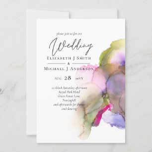 Carte Mariage Abstrait Violet Arc-en-ciel Tendance