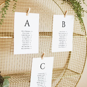 Carte Mariage alphabétique