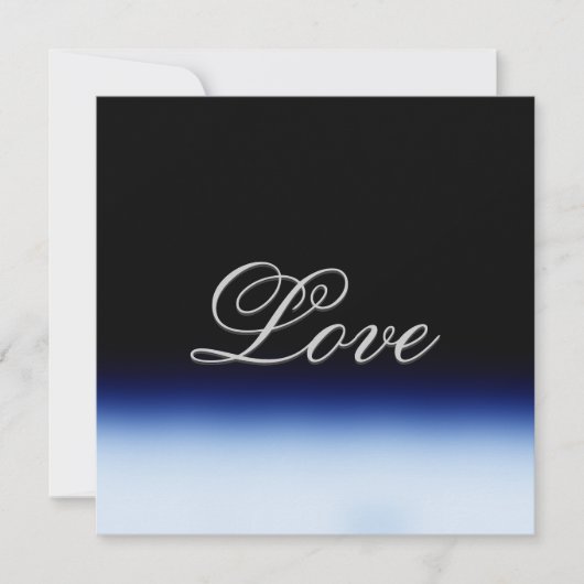 Carte Mariage Amour Bleu Noir Élégant (Devant)
