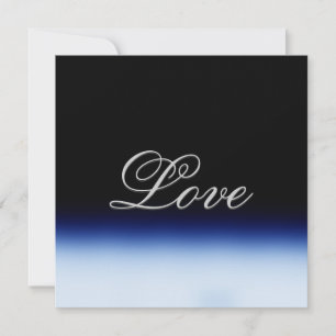 Carte Mariage Amour Noir Bleu Sophistiqué