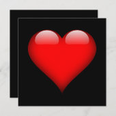 Carte Mariage Amour Tendance Cœur Rouge (Devant / Derrière)