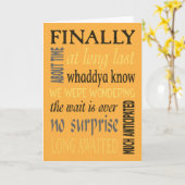 Carte mariage amusante Enfin, à peu près (Fleur jaune)