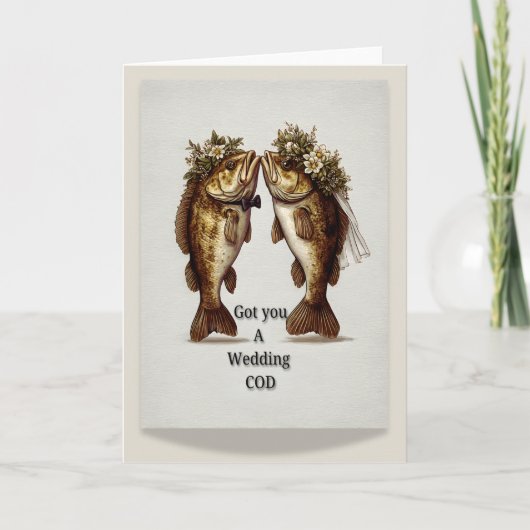 Carte Mariage amusante | Poisson "A vous une COD M (Devant)
