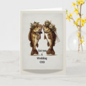 Carte Mariage amusante | Poisson "A vous une COD M (Fleur jaune)