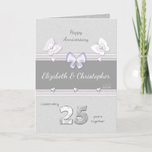 Carte Mariage Anniversaire 25e Salutation d'argent