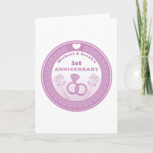 Carte Mariage anniversaire dentelle look changer l'année