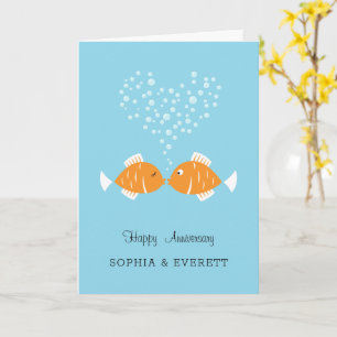 Carte Mariage Anniversaire Marié Couple Coeur Poisson