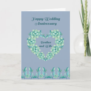 Carte Mariage Anniversaire pour Frère & Femme, Ble