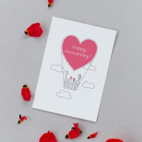 Mariage Anniversaire Red Heart Marié Couple Card
