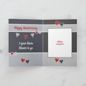 Carte Mariage Anniversaire rouge et gris photo (Intérieur)