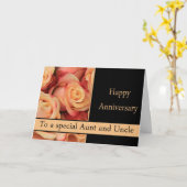 Carte Mariage Anniversaire Tante & Oncle Rose roses (Fleur jaune)