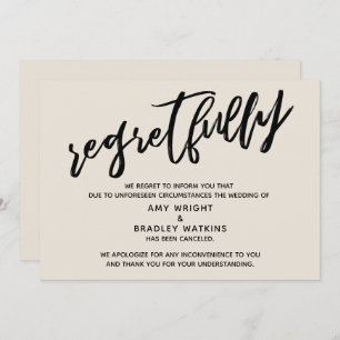 Carte Mariage Annulé  Regrets