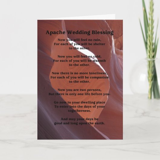 Carte Mariage Apache Bénédiction Ne Sentez Pas De Pluie  (Devant)