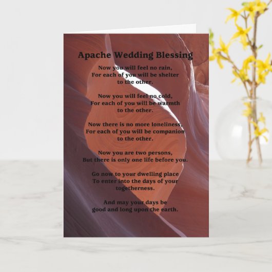 Carte Mariage Apache Bénédiction Ne Sentez Pas De Pluie (Fleur jaune)