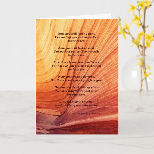 Carte Mariage Apache Bénédiction Sentiment Pas De Pluie (Fleur jaune)