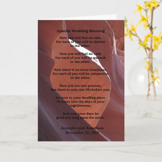 Carte Mariage Apache Bénédiction Sentiment Pas De Pluie (Fleur jaune)