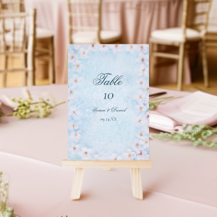 Carte Mariage Aqua Blue Cherry Blossom