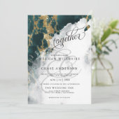 Carte MARIAGE | Aquarelle Sapphire Turquoise BarefootBri (Debout devant)