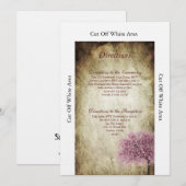 Carte Mariage Arbre rose (Devant / Derrière)