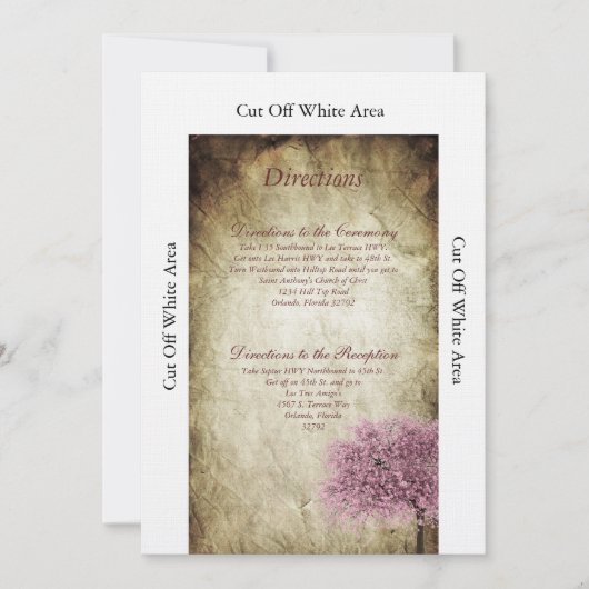 Carte Mariage Arbre rose (Devant)