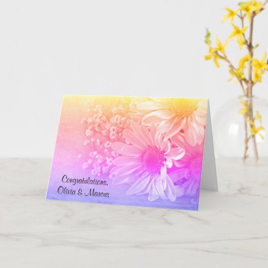 Carte Mariage arc-en-ciel Daisy Bouquet (Fleur jaune)