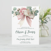 Carte mariage arc rose floral (Debout devant)
