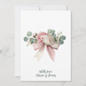 Carte mariage arc rose floral (Dos)