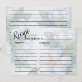 Carte Mariage argent blanc Dogwood Blossom Recette (Devant / Derrière)