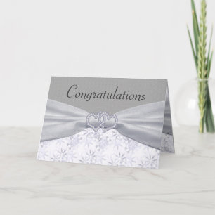 Carte Mariage Argent, Etoiles Blanches et Flammes de nei