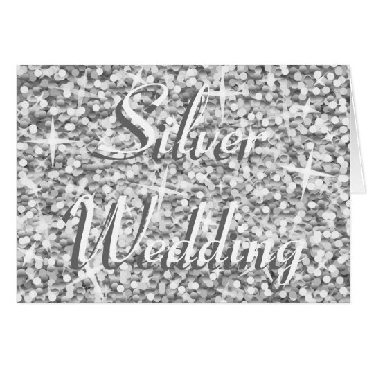 Carte "Mariage argent" Glitz (Devant horizontal)