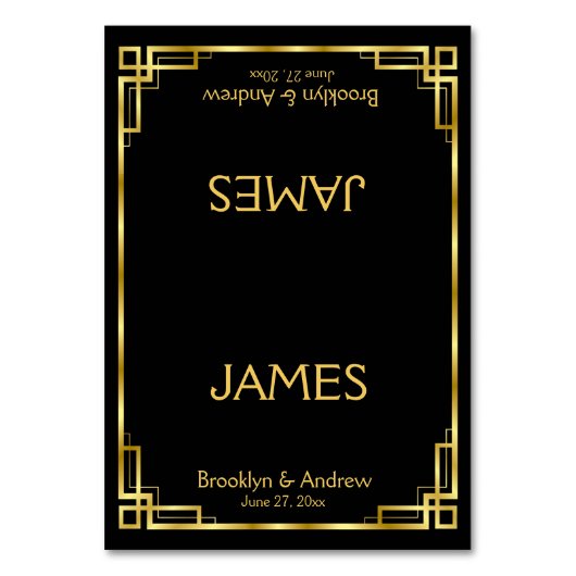 Carte Mariage Art Déco Noir Et Or (Par défaut)