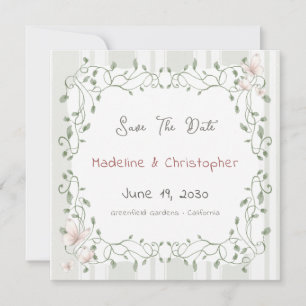 Carte Mariage au Eucalyptus Sauge Enregistrez la Date