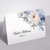 Carte Mariage aux fleurs bleues et blanches