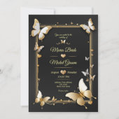 Carte mariage aux papillons noires (Devant)