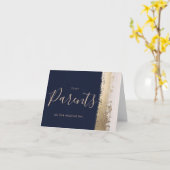 Carte mariage aux parents, Marine (Fleur jaune)