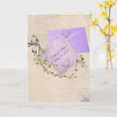 Carte mariage avec enveloppe violette (Fleur jaune)