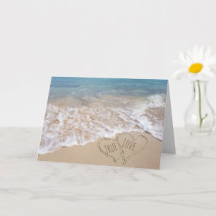 Carte Mariage Beach Hearts